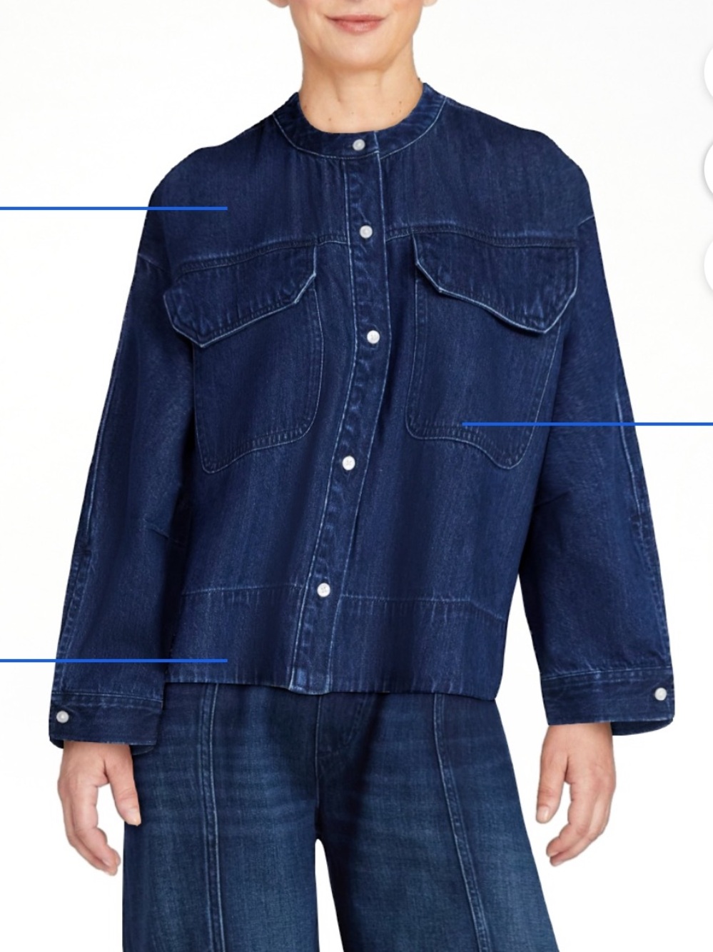 Womens XL SCOOP BRANDED Dark Blue Denim Button-Front Jacket
